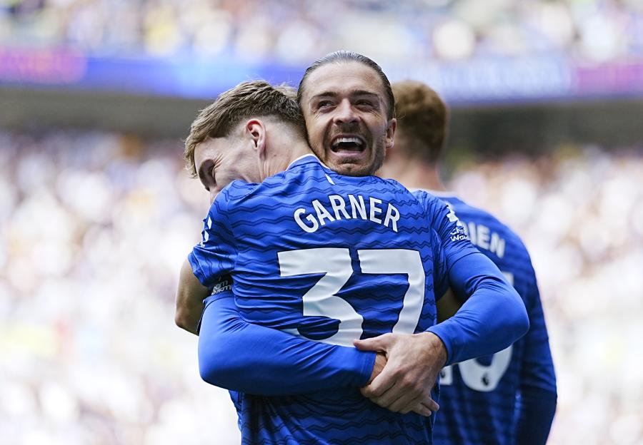 James Garner celebrates scoring a goal.