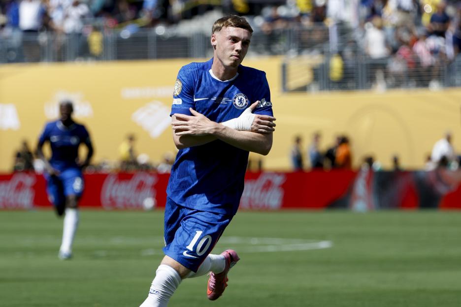 Cole Palmer of Chelsea celebrating a goal.