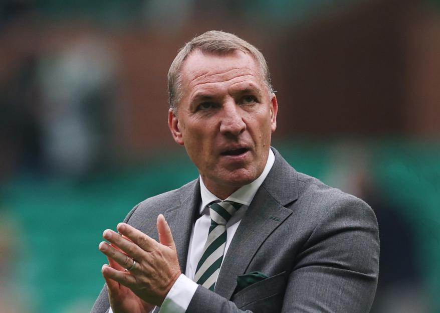 Brendan Rodgers, Celtic manager, applauding.