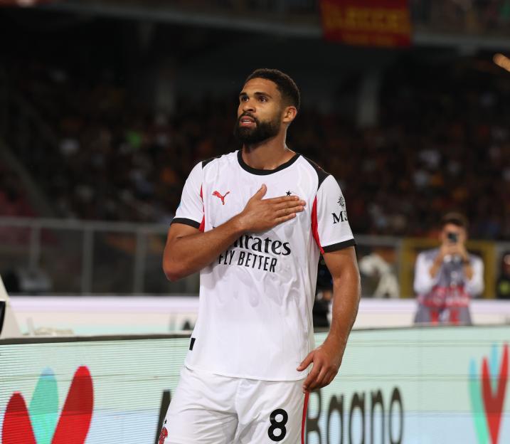 Ruben Loftus-Cheek of AC Milan celebrating after scoring a goal.