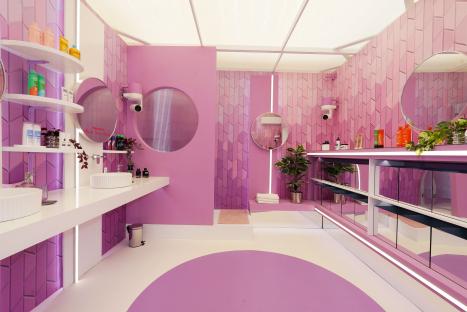 The Love Island villa bathroom.