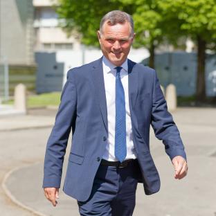 Richard Evan Williams leaving Cardiff Crown Court.