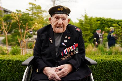 110-year-old WW2 veteran Donald Rose at the National Memorial Arboretum.