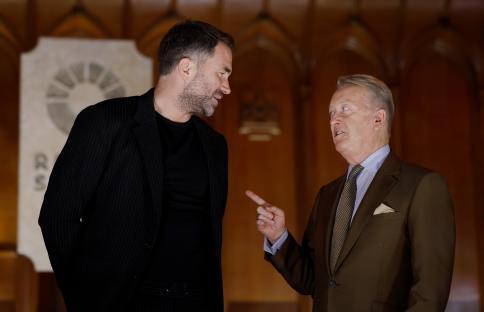Eddie Hearn and Frank Warren at a press conference.