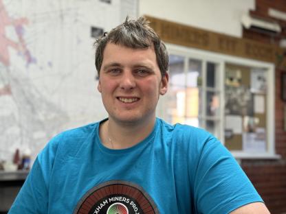 Portrait of James Veal, a Wrexham Miners Project cafe worker.