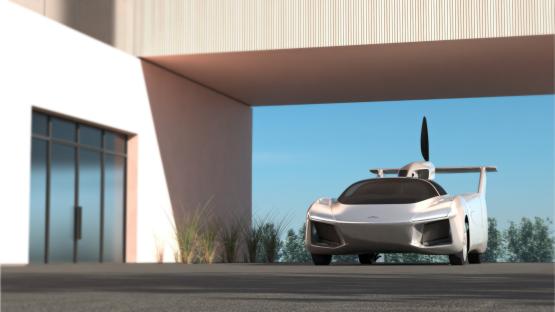 Artist impression of the AirCar, a flying car prototype.