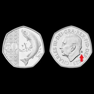the front and back of a 50 pence coin