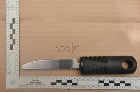 Butter knife used in assault of a 92-year-old man.