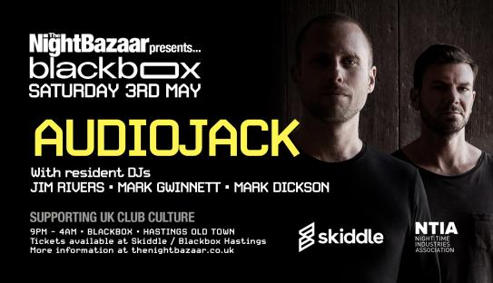 Audiojack event poster at Blackbox Hastings.