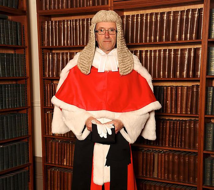 Lord Justice William Davis in judicial robes.