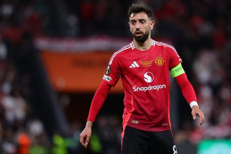 Bruno Fernandes of Manchester United during the Europa League Final.