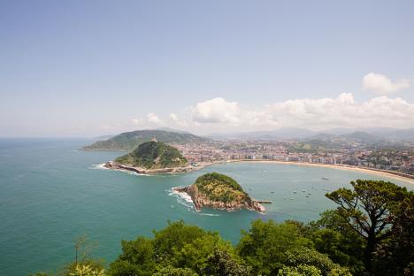 Aerial view of San Sebastian, Spain.