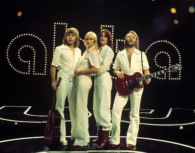 ABBA performing on stage.