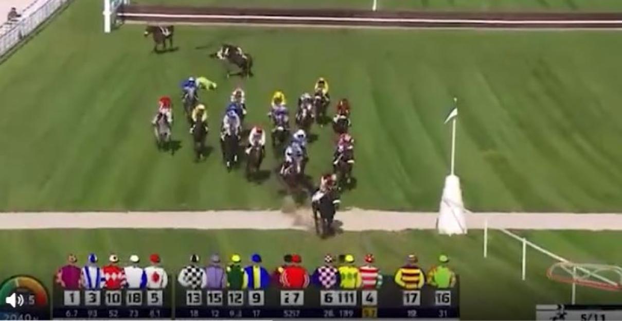 British Jockey Suffers Horrific Fall, Breaking Both Legs, an Arm, and Dislocating Hip