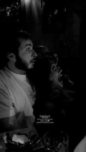 Black and white photo of Max Bowden and Tori Allen-Martin.