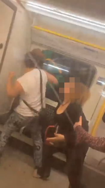 Fight on a Tube train.