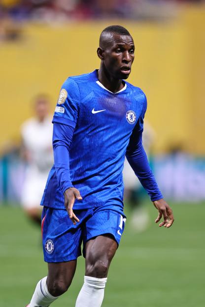Nicolas Jackson of Chelsea playing in a soccer match.