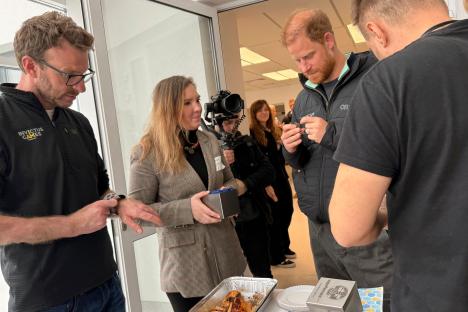 Prince Harry at a rehabilitation center in Ukraine.