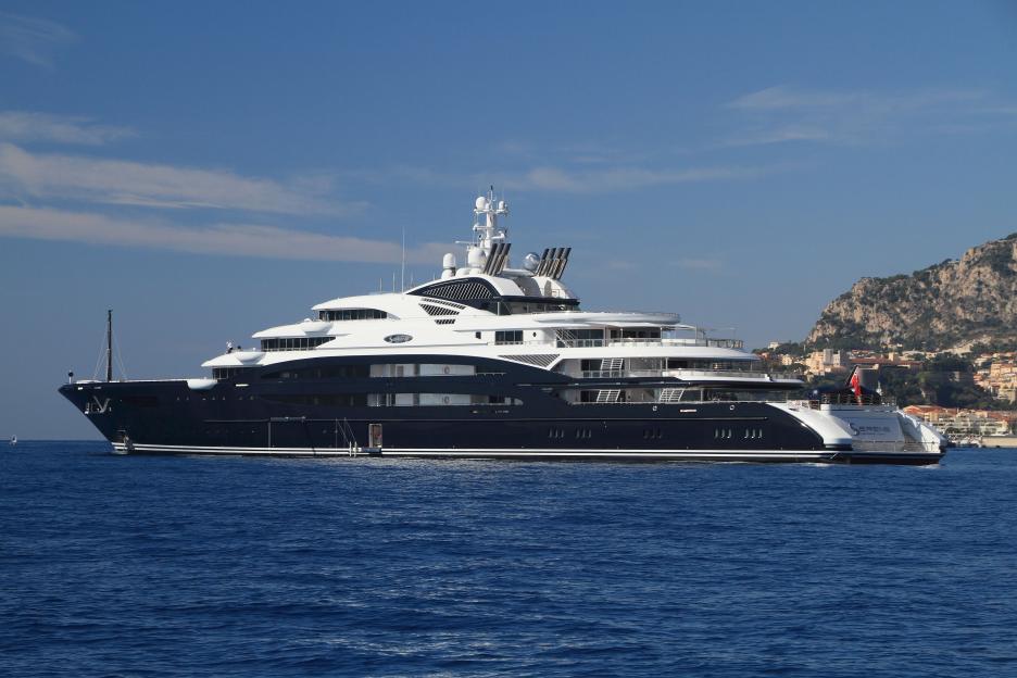 The Serene, a 134-meter yacht, off the coast of Monaco.