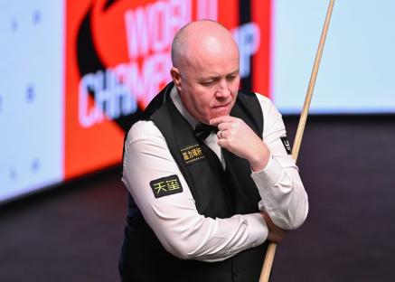 John Higgins at the World Championship snooker match.