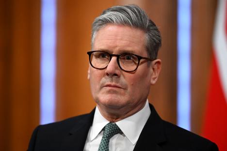 Keir Starmer, Britain's Prime Minister, at a press conference.