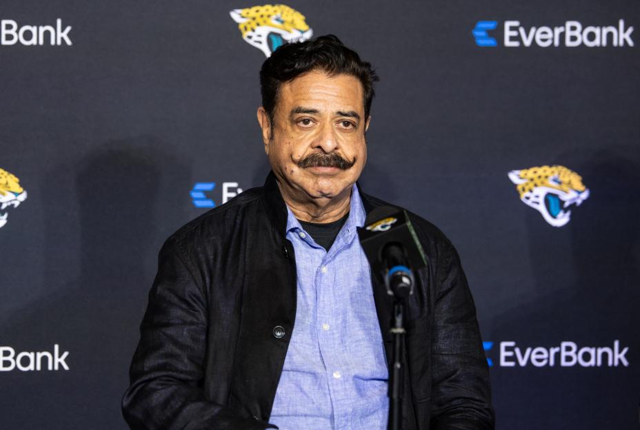 Shad Khan, owner of the Jacksonville Jaguars, at a press conference.