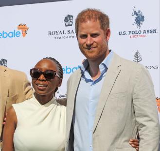 Prince Harry, Nacho Figueras, and Dr. Sophie Chandauka at the Sentebale ISPS Handa Polo Cup.