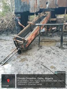 Nigerian Navy intercepts, impounds illegal refined PMS drums, deactivates unauthorised refinery