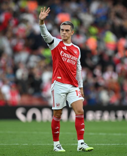 LONDON, ENGLAND - AUGUST 23: Leandro Trossard of Arsenal after the Premier League match between Arsenal and Leeds United at Emirates Stadium on August 23, 2025 in London, England. (Photo by David Price/Arsenal FC via Getty Images)