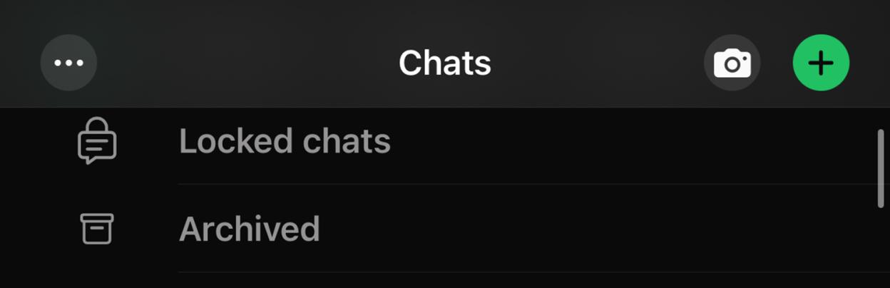 Screenshot of locked and archived chats.