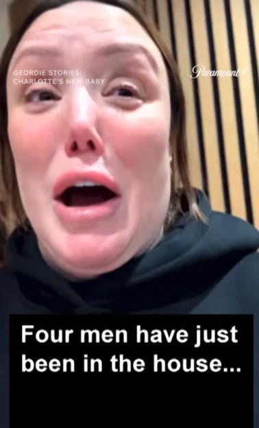 Charlotte Crosby tearfully reporting a home invasion.