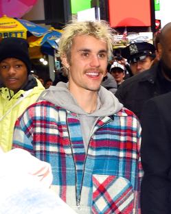 Justin Bieber in Times Square.