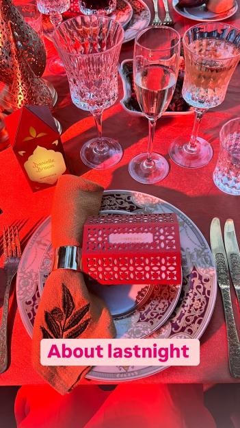 Place setting at Mel B's wedding.