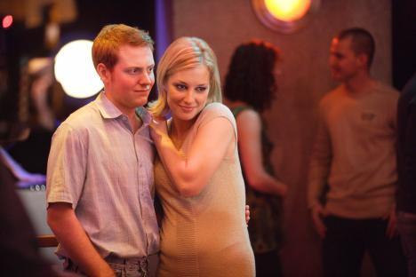 Bradley Branning and Clare Bates from EastEnders in a scene.