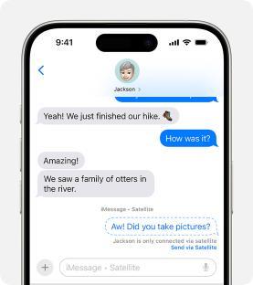 iPhone screen showing an iMessage conversation about a hike where otters were seen.