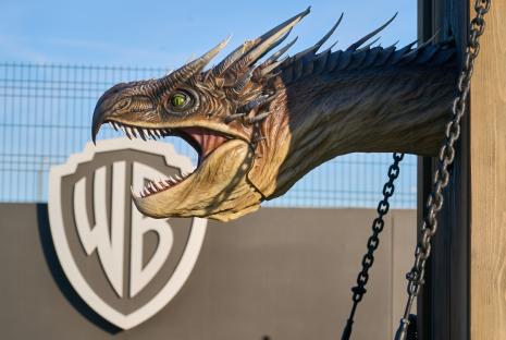 Animatronic Hungarian Horntail dragon at Warner Bros. Studio Tour London.