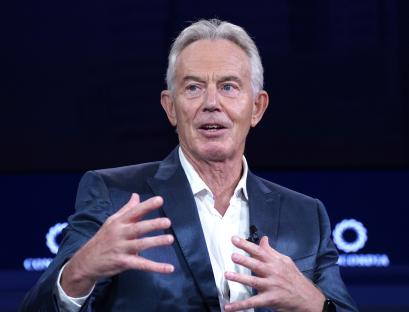 Tony Blair speaking at the Concordia Annual Summit.