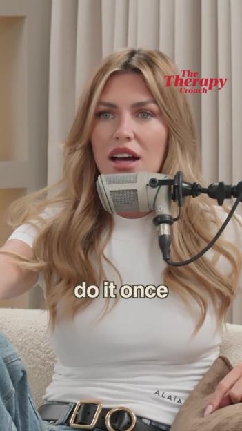Abbey Clancy on The Therapy Crouch podcast, saying "do it once".