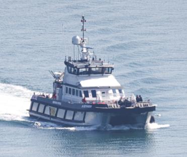 British Border Force boat at sea.