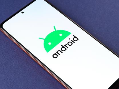 Android logo on a phone screen.