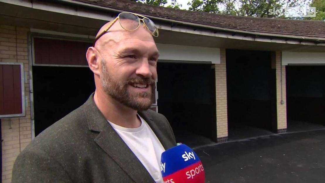 Tyson Fury being interviewed by Sky Sports.