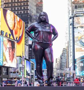 Reactions trail erection of 12-foot-tall African American woman statue in Times Square