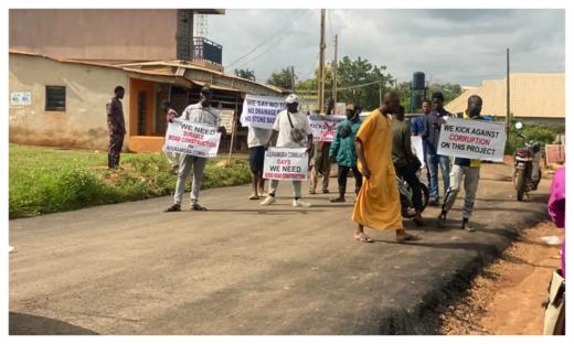Osun: Residents protest road washed away day after it was tarred