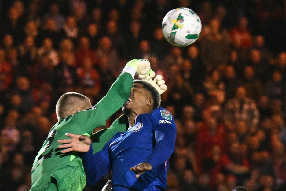Chelsea in another keeper calamity as Fofana needs medical attention after he is wiped out by Jorgensen
