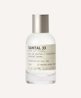 Le Labo Santal 33 perfume bottle.