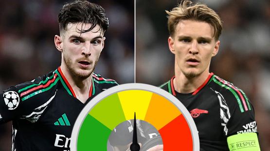 Arsenal ratings: Rice has nothing left to prove with world-class showing vs Real Madrid but Odegaard struggles with pace