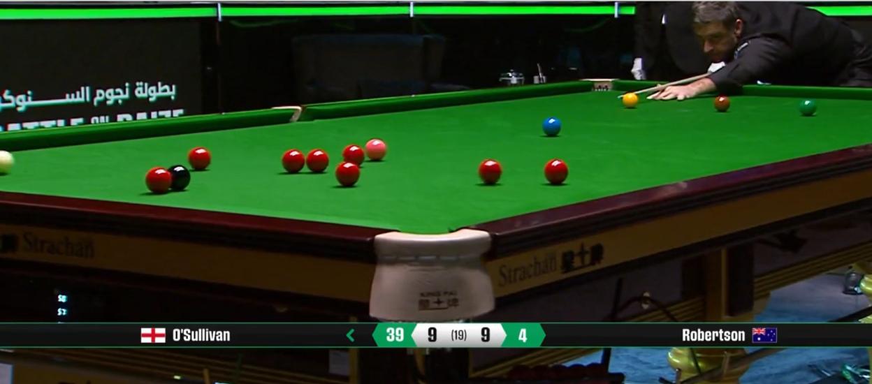 Ronnie O'Sullivan playing snooker.
