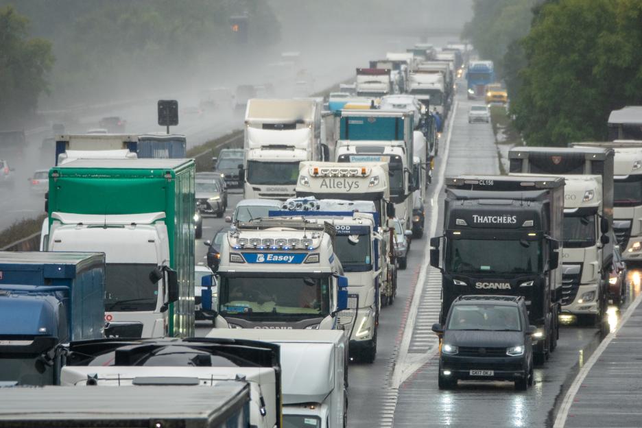 Major motorway shuts after car bursts into flames – sparking huge delays as emergency crews raced to scene