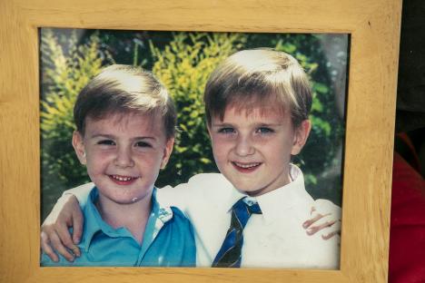 Framed photo of two young brothers.