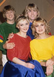 Bucks Fizz after winning the Eurovision Song Contest.